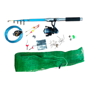 Fishing Rod and Reel Combo Kit, Telescopic Rod with Spinning Reel, Hooks, Lures and Accessories, for Fresh and Salt Water